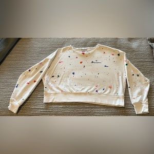 Champion Cropped Splatter Paint Sweatshirt